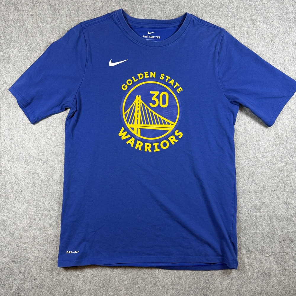 Nike Youth Stephen Curry Golden State Warriors T Shirt XL Blue Dri FIT Graphic